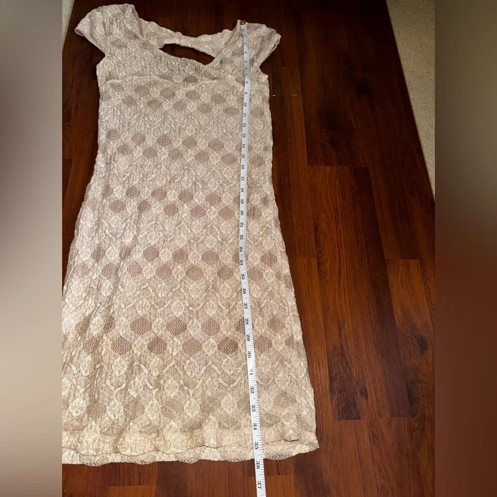 Free People Cream Lace Boho Mini Dress Size XS